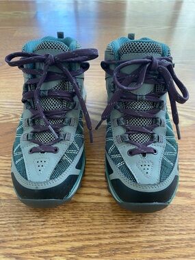 Vasque Women’s Monolith Mid Ultra Dry Hiking Boots Size 7 Green/Gray/Purple